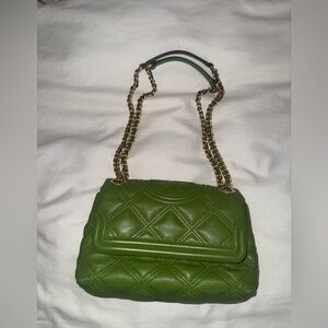 Tory Burch Olive Quilted Shoulder Bag